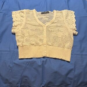 Primark Ivory Lace Button-Up Blouse